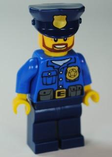 LEGO Minifigure-Police - City Officer, Gold Badge, Police Hat, Beard-Town / City / Police-CTY477-Creative Brick Builders